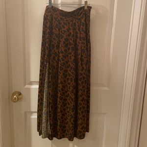 Cheetah maxi skirt with leg slits